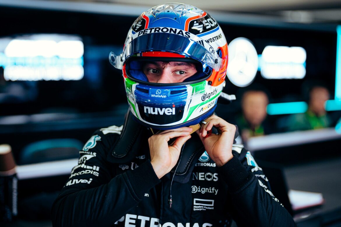 Antonelli narrowly avoids two skids on the wet track during Pirelli testing.