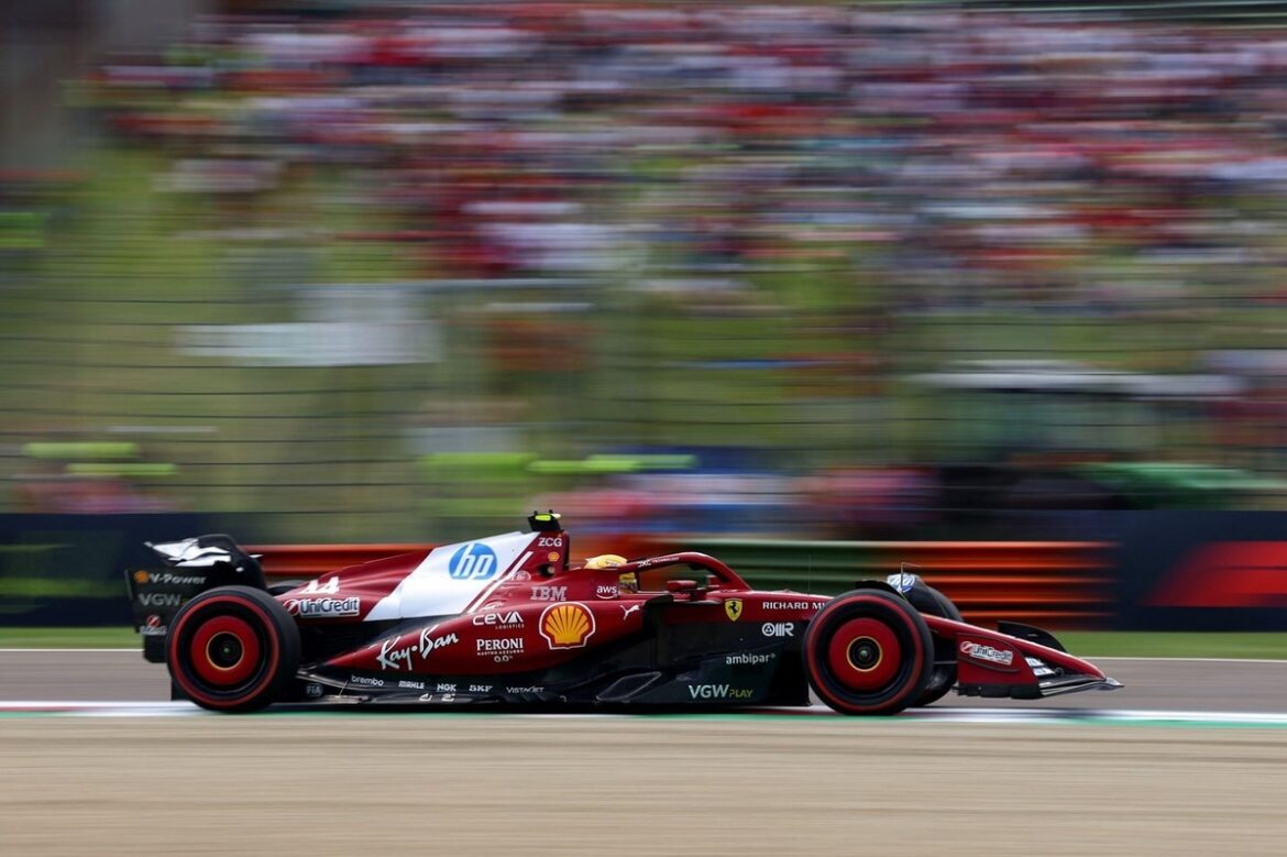 lewis-hamilton-ferrari-3.jpg Lewis Hamilton "heartbroken" as Ferrari pair fail to secure top 10 in Imola GP qualifying.