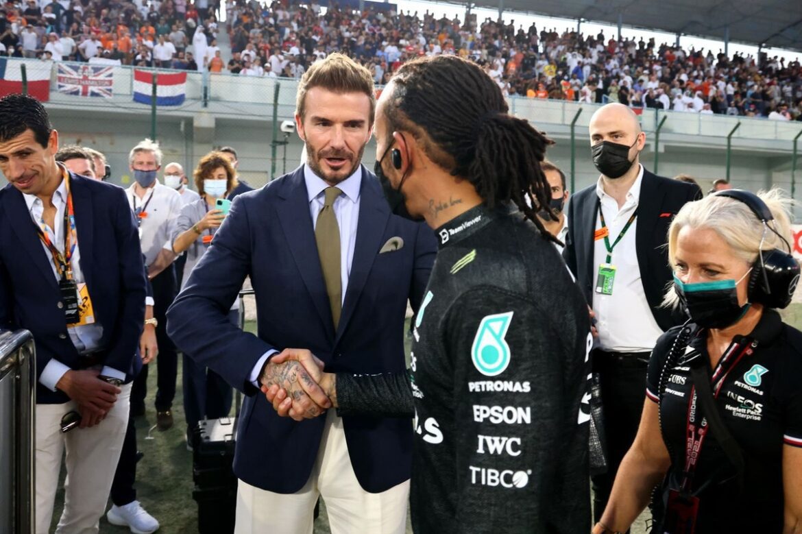 Lewis Hamilton celebrates David Beckham on the football icon's 50th birthday.