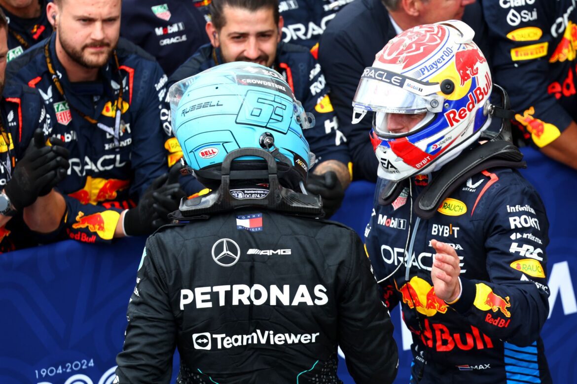 Russell reveals explosive deal between Mercedes and Verstappen.