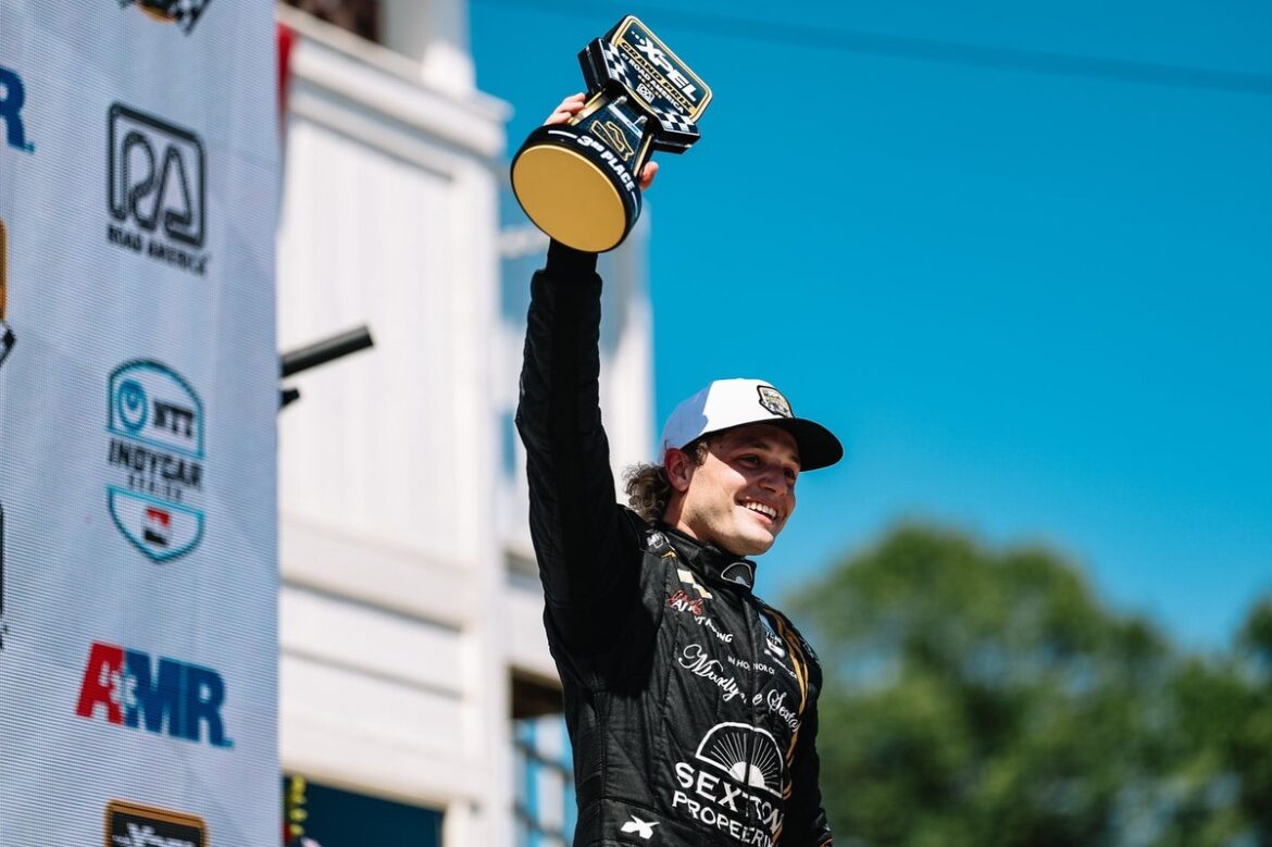 Where does Santino Ferrucci anticipate achieving his first IndyCar victory?