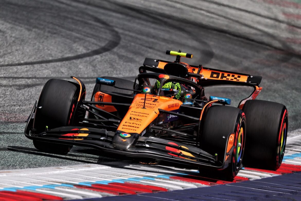 Norris takes the lead as McLaren secures a 1-2 finish in the final practice session for the Austrian GP.