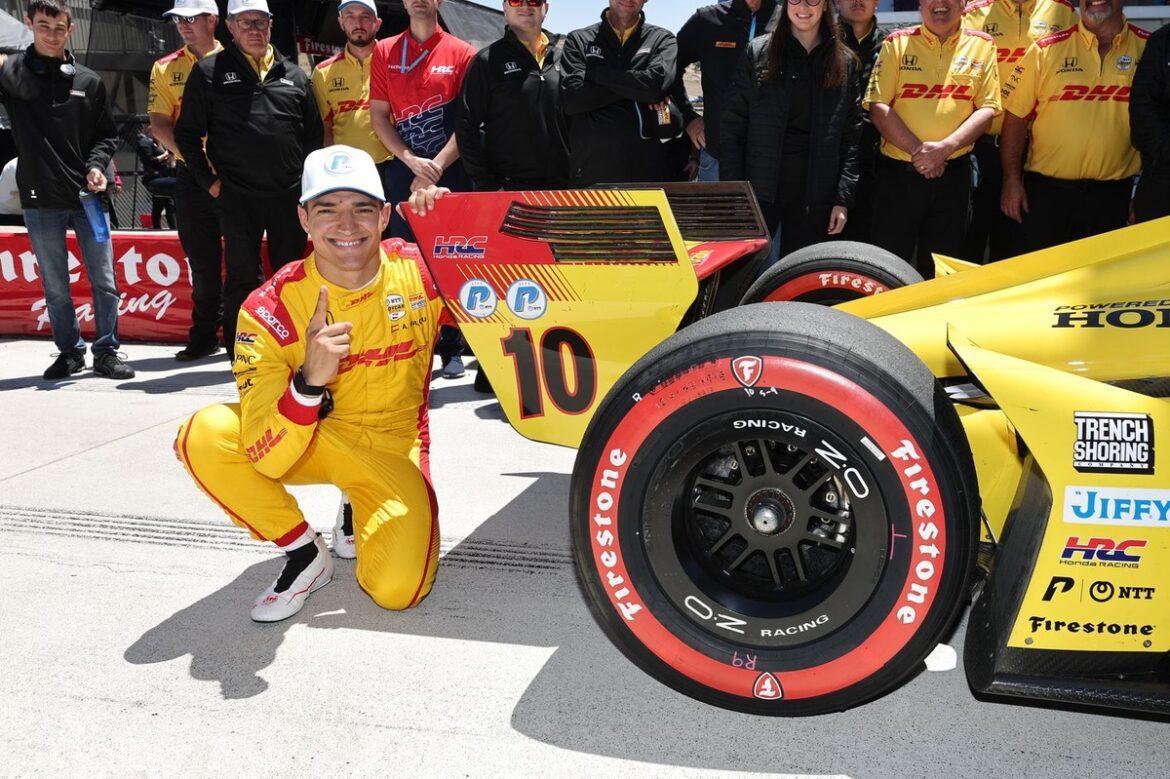 Alex Palou secures his fifth IndyCar pole position of 2025 at Laguna Seca.