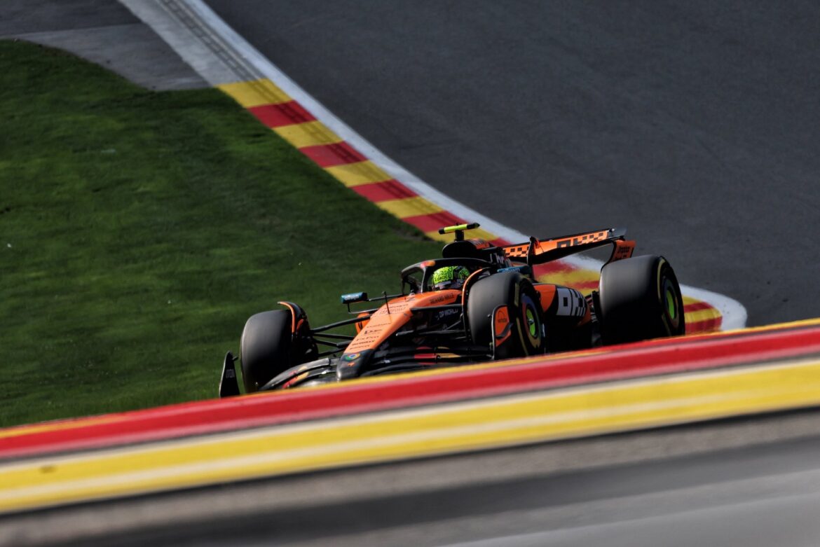 Norris evaluates the Sprint in Belgium and praises Verstappen's performance.