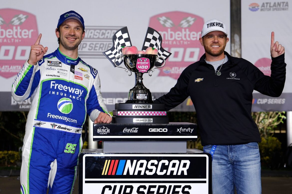 daniel-suarez-and-team-owner-j.jpg Daniel Suarez remains positive and "not upset" about parting ways with Trackhouse.