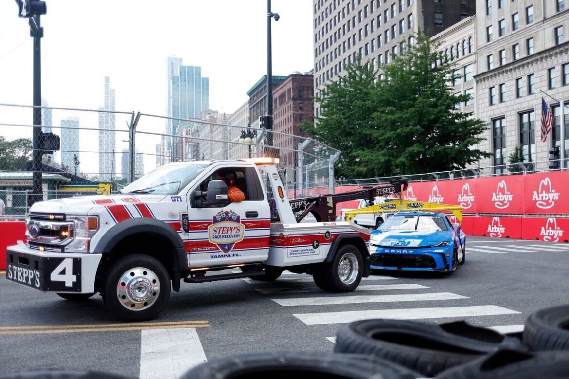denny-hamlin-joe-gibbs-racing-2.jpg Denny Hamlin "was unable to complete a pace lap" prior to engine failure in Chicago.