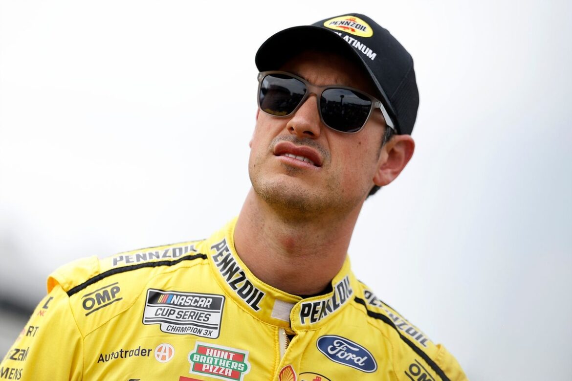 Joey Logano faces off with 'the Melon Man' following the crash in Chicago.