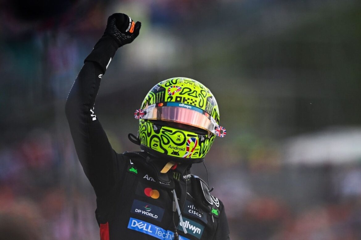 lando-norris-mclaren-4.jpg Lando Norris claims victory following Oscar Piastri's penalty.