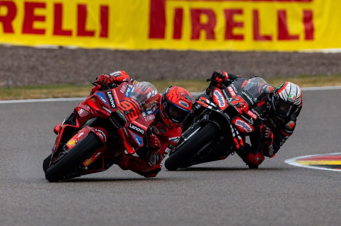 Marc Marquez claims sprint victory from Marco Bezzecchi.