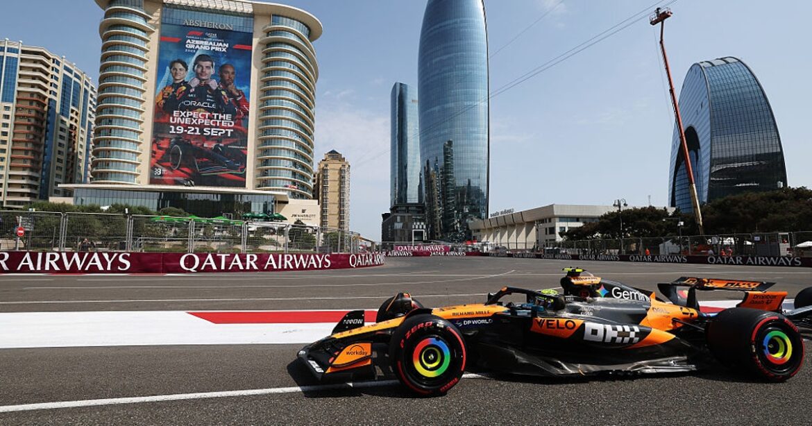 GettyImages-2236221394.jpg Norris optimistic about McLaren's speed despite practice challenges.