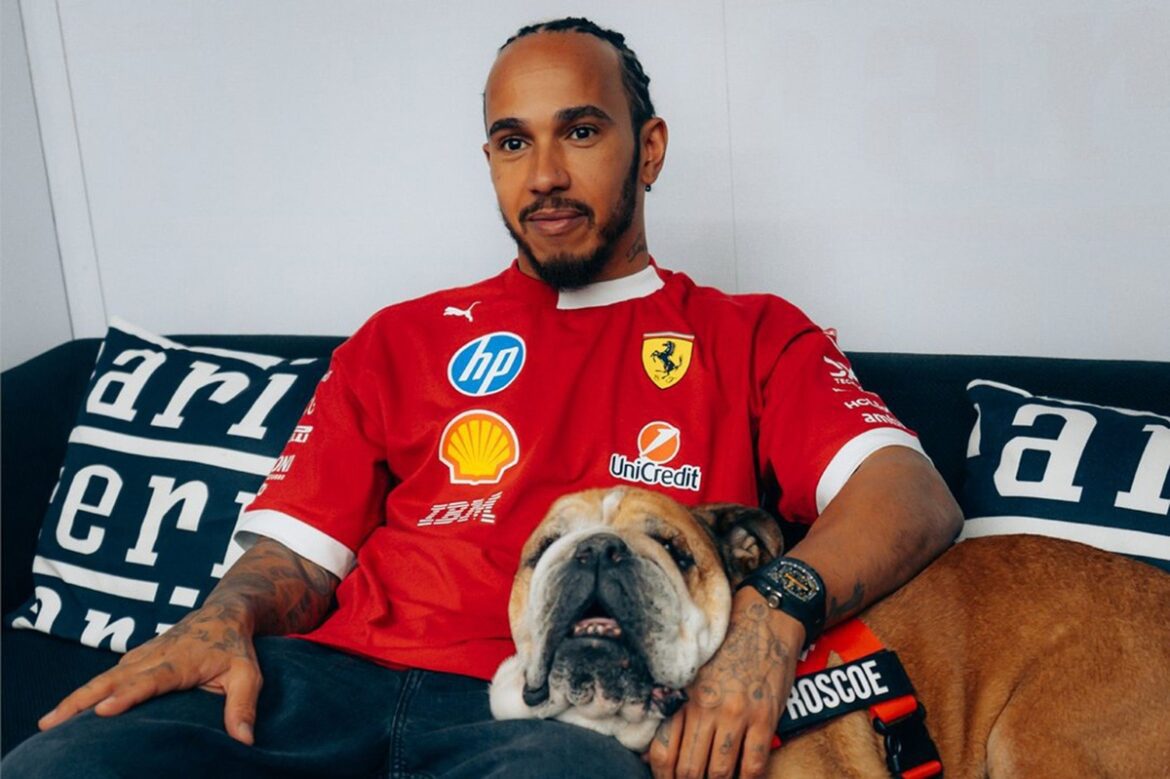 lewis-hamilton-ferrari-with-ro.jpg F1 paddock expresses condolences to Lewis Hamilton following Roscoe's death.
