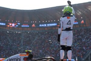 Lando Norris addresses boos at the Mexico GP while claiming the championship lead.