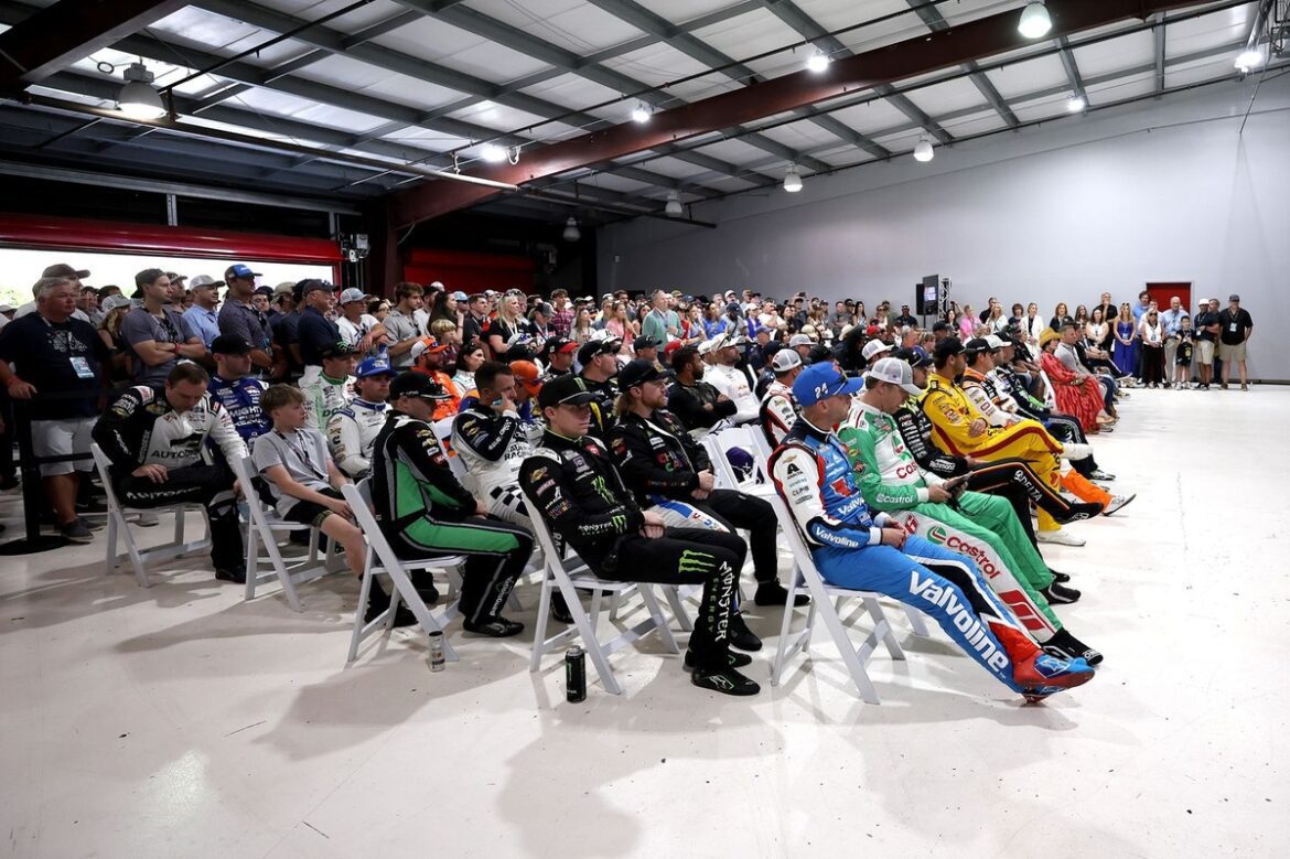 drivers-meeting.jpg NASCAR Cup drivers discuss race and playoff strategy during the Round of 8