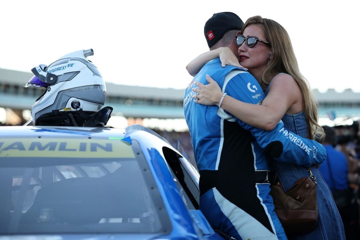 Larson expresses sympathy for devastated Hamlin in NASCAR championship.