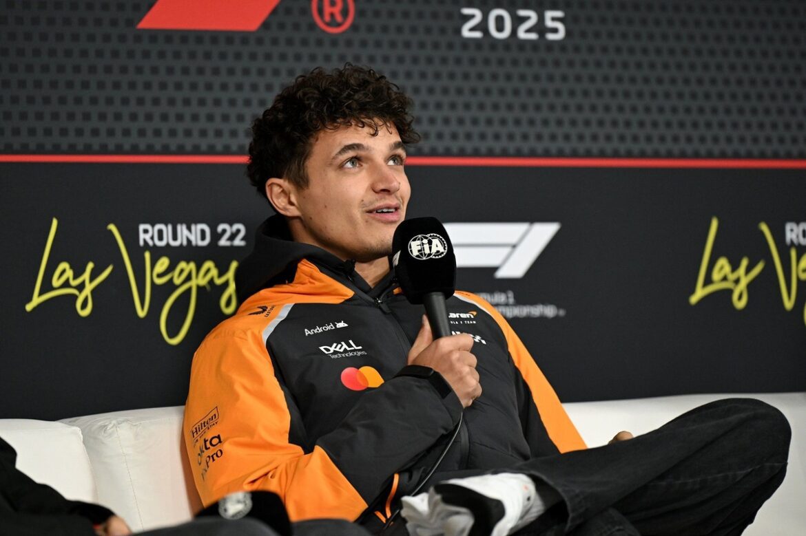 Lando Norris is the 21st Formula 1 champion to autograph Sir Jackie Stewart's iconic helmet.