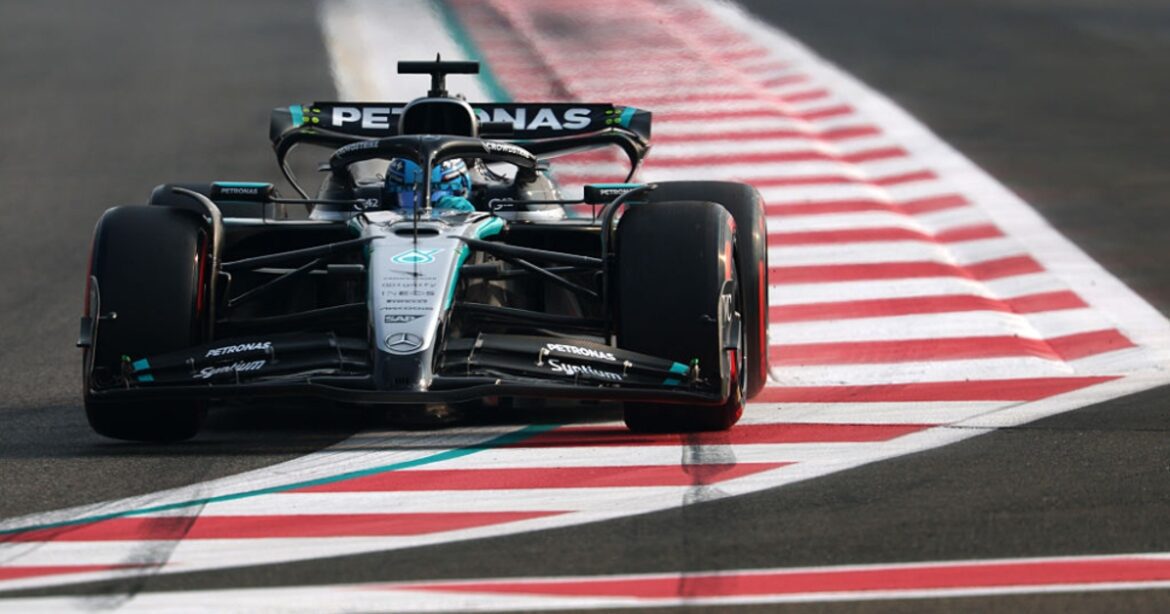 Russell triumphs over Norris in the final practice session in Abu Dhabi.